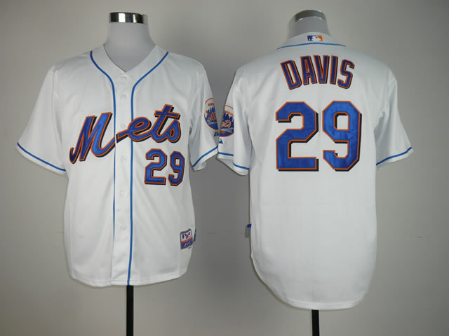 Men New York Mets 29 Davis White MLB Jerseys